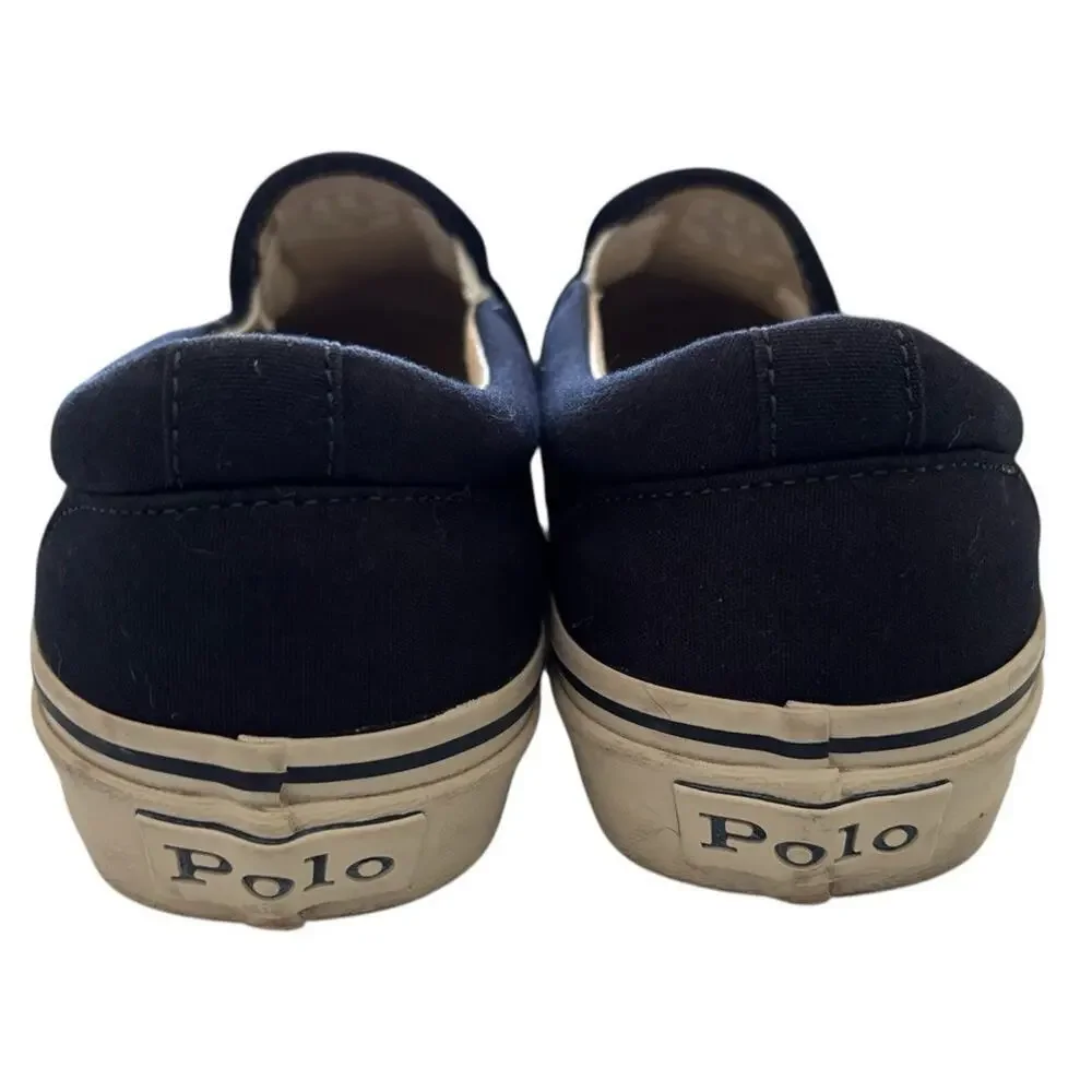Polo Ralph Lauren Polo Bear Keaton Slip-On Sneaker Navy Men's Size 7.5 - Picture 4 of 9